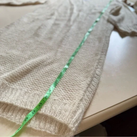 Zara Cream Long Sleeve Knit alpaca blend Dress - Picture 9 of 9